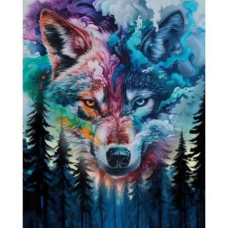 wolf forest diamond painting art