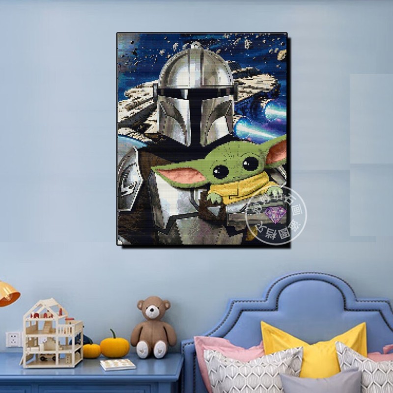 mandalorian with grugo kid diy diamond painting china factory 40x50