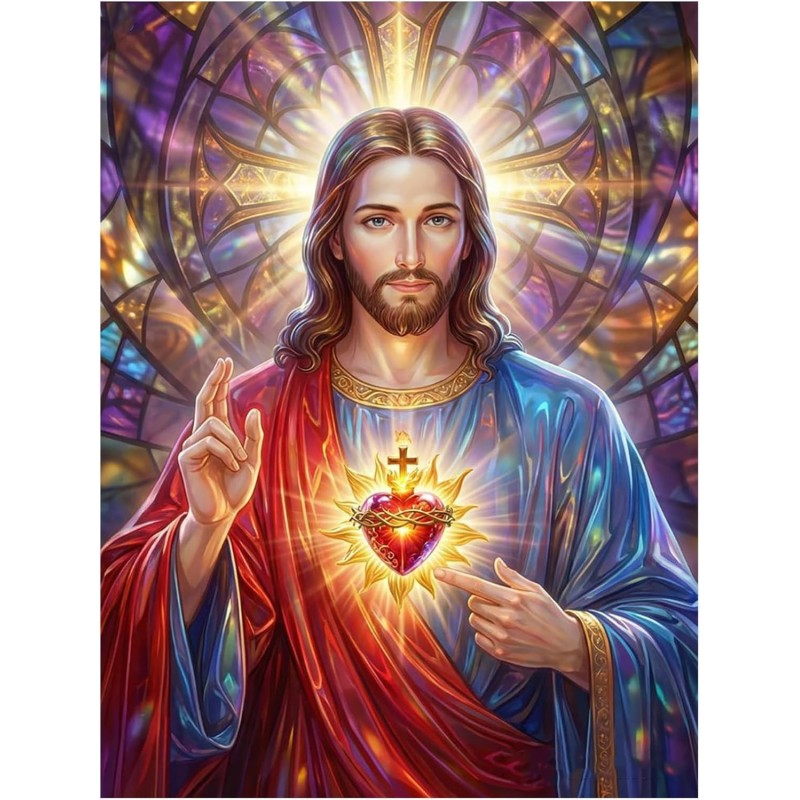 holy jesus diamond dot canvas
