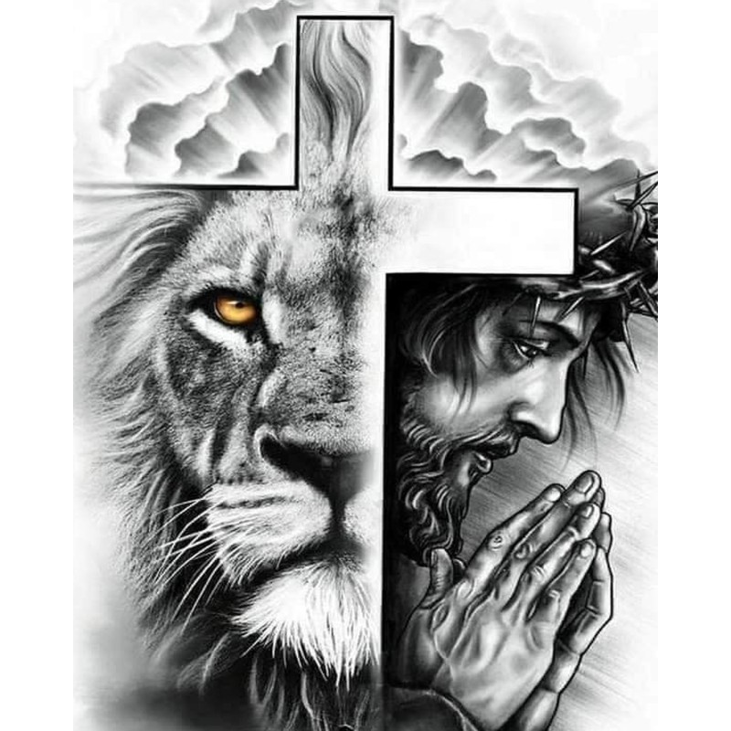 cross lion jesus