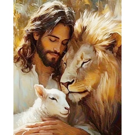 jesus lamb lion diamond art painting jesus smile 981432  wholesale distributor