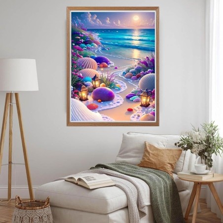 Beach shell sunset scenery