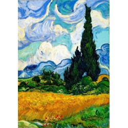 Van gogh Wheat Field with Cypresses 5d mosaic diamond painting wholesale company  china manufacturer