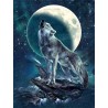 moon wolf  5d diamond painting rhinestone cavnas china manufacturer