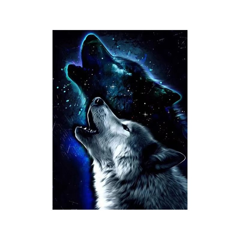 star night wolf diamond painting rhinestone cavnas china manufacturer