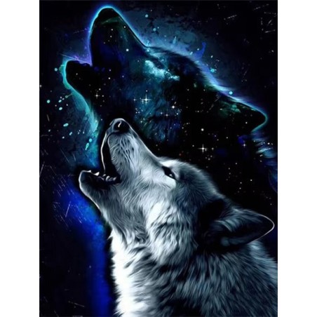 star night wolf diamond painting rhinestone cavnas china manufacturer