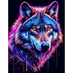 colorful wolf head diamond painting rhinestone cavnas china manufacturer
