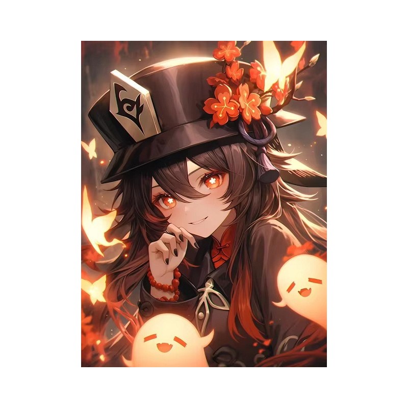 genshin impact hutao anime diamond painting arts dots china company wholesale