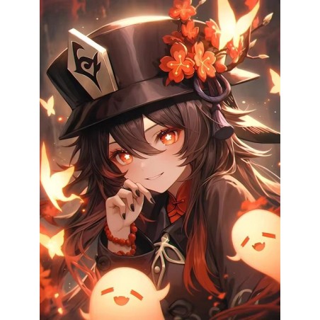 genshin impact hutao anime diamond painting arts dots china company wholesale