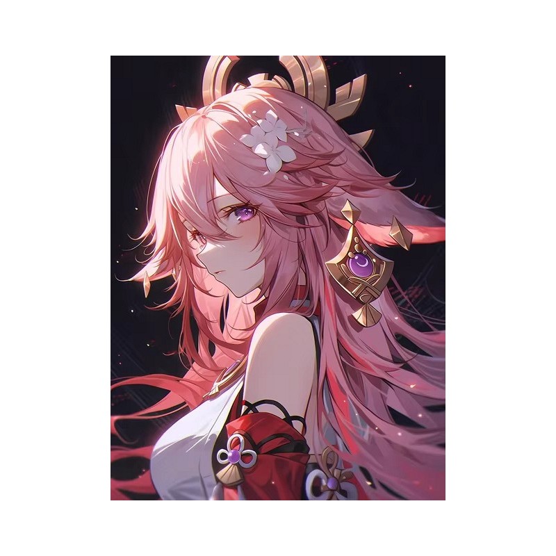 genshin impact Yae Miko anime diamond painting arts dots china company wholesale