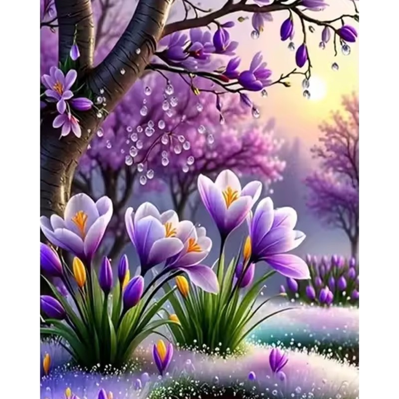 purple narcissus flower diamond painting arts dots china company wholesale