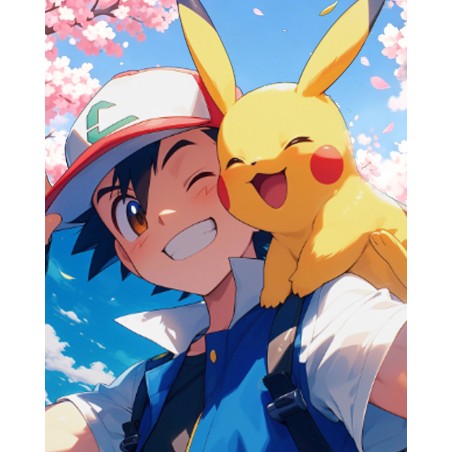 Ash Ketchum pikachu pokemon diamond painting arts dots china company wholesale