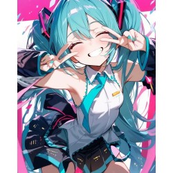 Anime cute miku girl japanese diamond painting kits factory 40x50