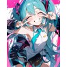 Anime cute miku girl japanese diamond painting kits factory 40x50