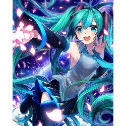 Anime cute sakura miku girl   diy diamond painting kits art factory 40x50