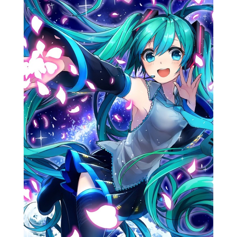 Anime cute sakura miku girl   diy diamond painting kits art factory 40x50