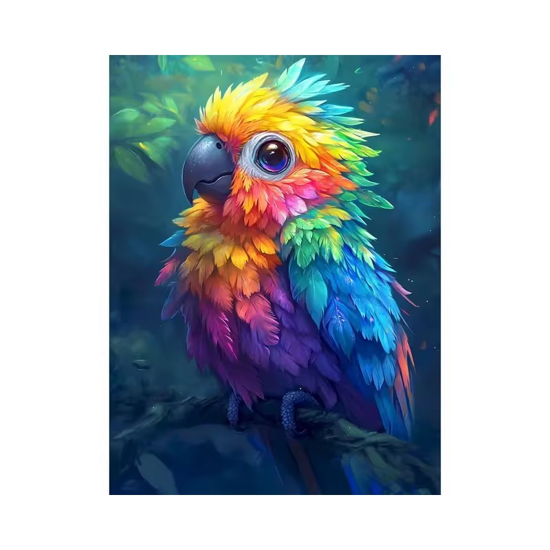 cute colorful baby parrto diy 5f diamond painting kits art factory 40x50