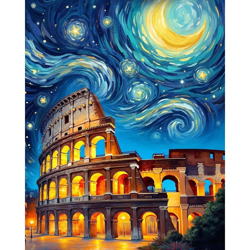 Rome Colosseum 5d diamond painting rhinestone cavnas china manufacturer