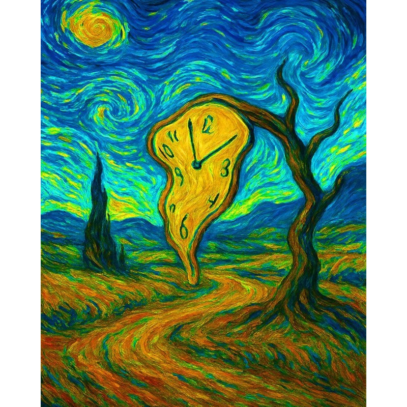 Abstract vango dali starry night 5d diamond painting rhinestone cavnas china manufacturer