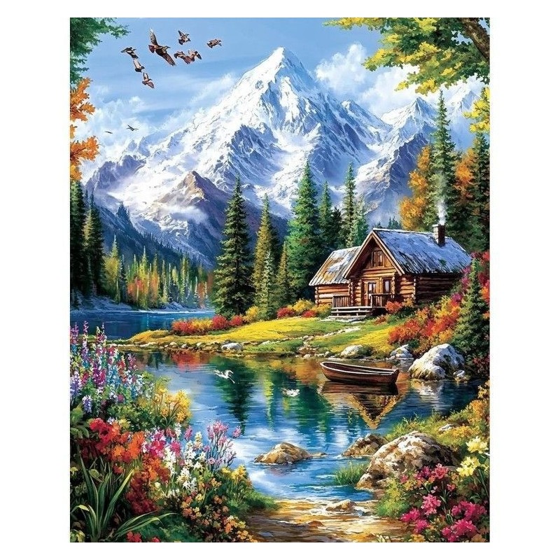 snow mountain forset scenery