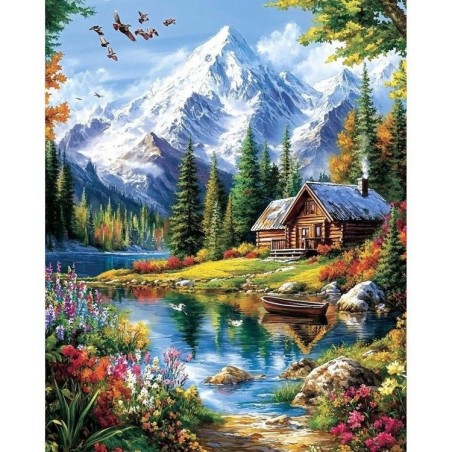 snow mountain forset scenery