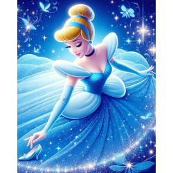 cinderella blue dress diamond art