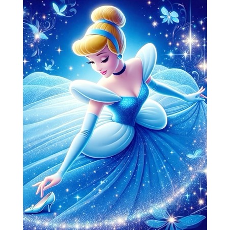 cinderella blue dress diamond art